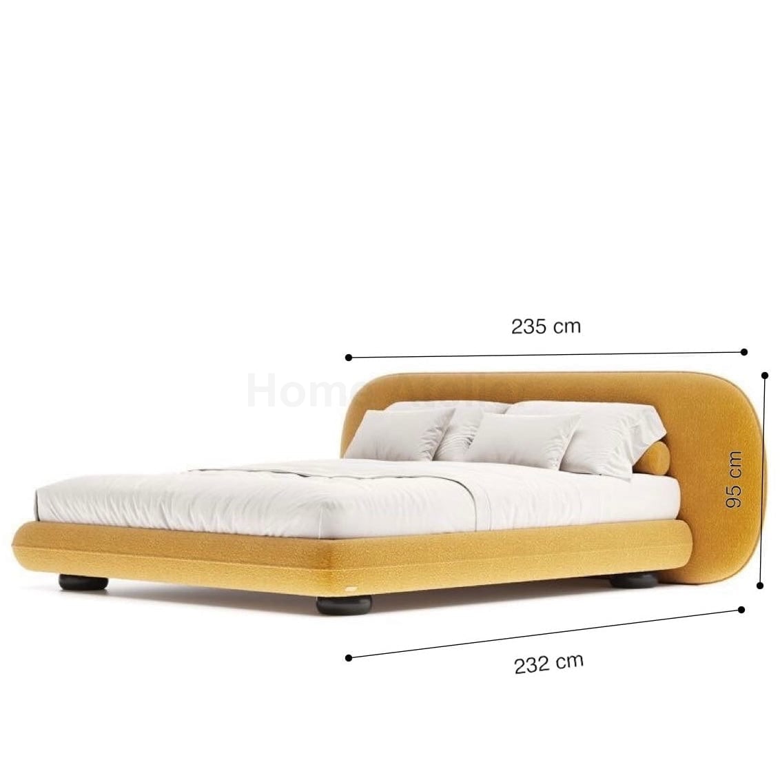Home Atelier Performance Boucle Fabric / King ( No Storage) / White Cogan Performance Boucle Bed Frame