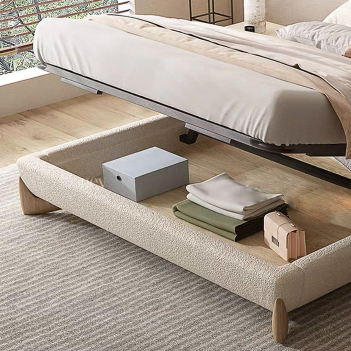 Home Atelier Porada Boucle Bed Frame