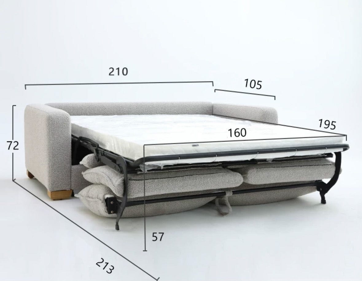 Home Atelier Rae Boucle Foldable Sofa Bed