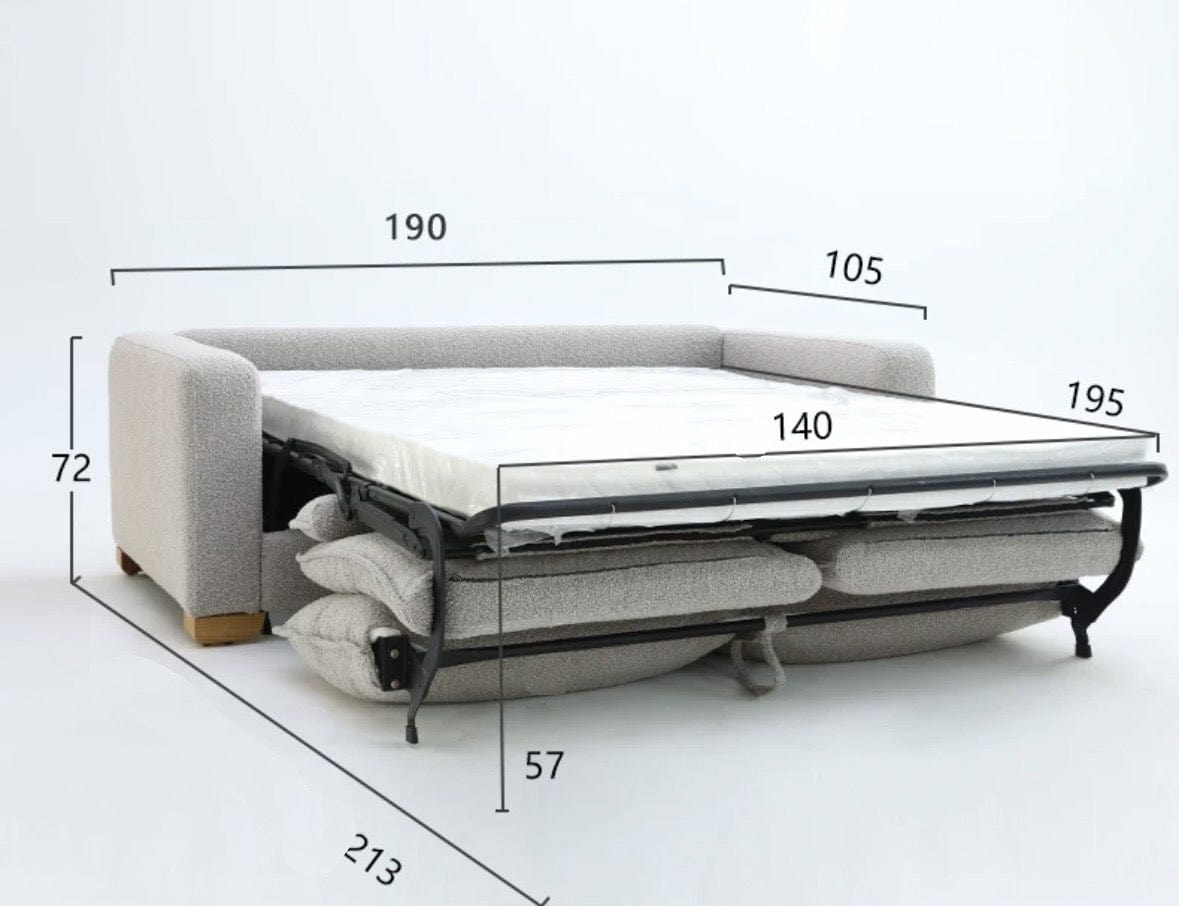 Home Atelier Rae Boucle Foldable Sofa Bed