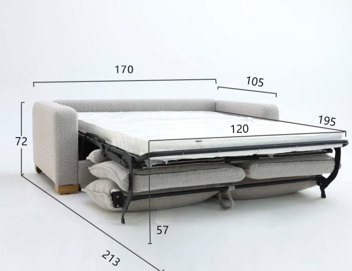 Home Atelier Rae Boucle Foldable Sofa Bed