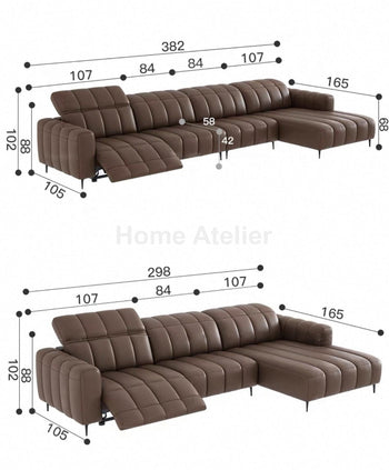 Home Atelier Ramier Electric Recliner Leather Sofa