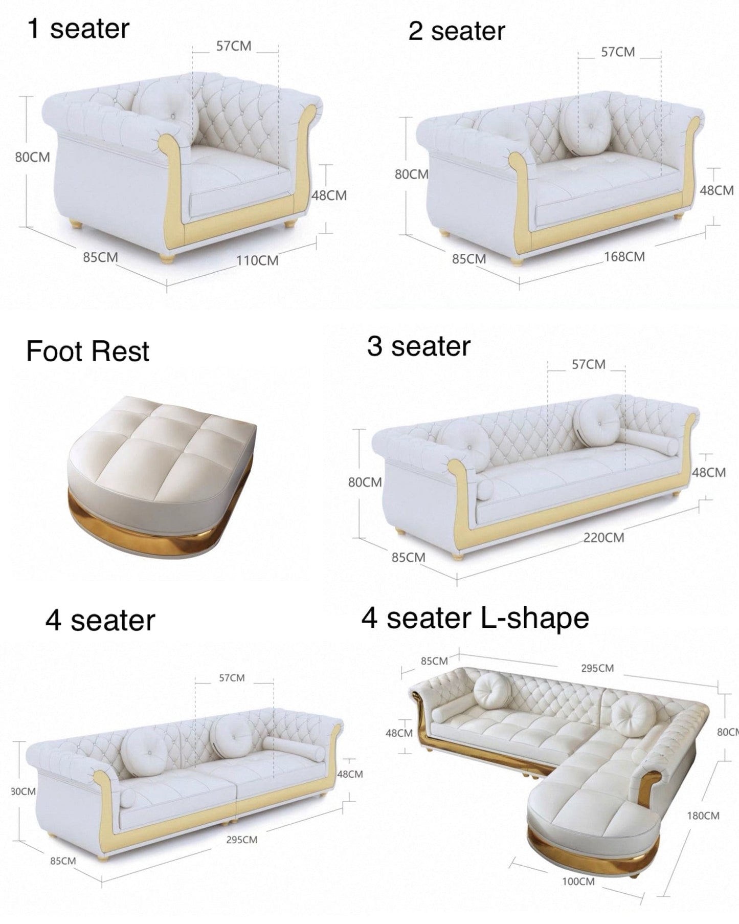 Home Atelier Raul Scratch Resistant Tufted Chesterfield Sofa