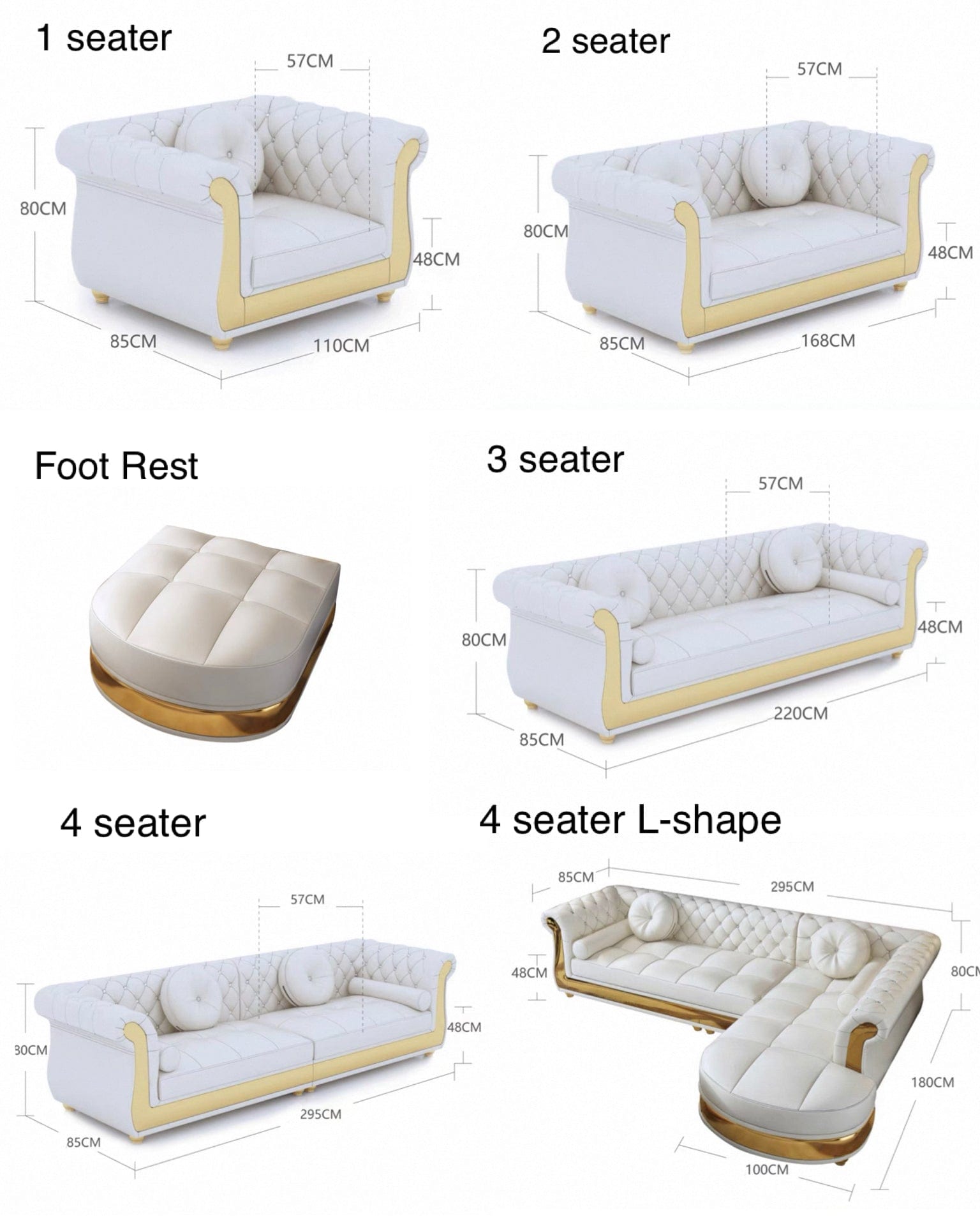 Home Atelier Raul Scratch Resistant Tufted Chesterfield Sofa