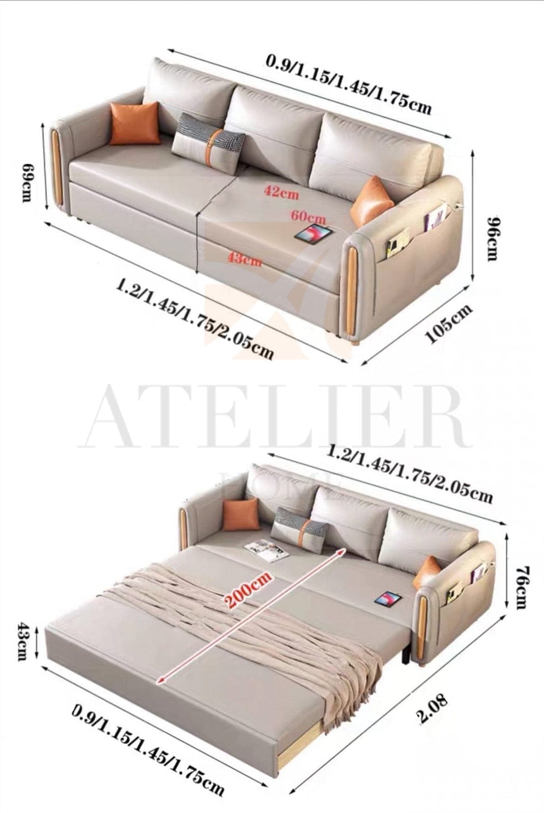 Home Atelier Raven Electric Sofa Bed