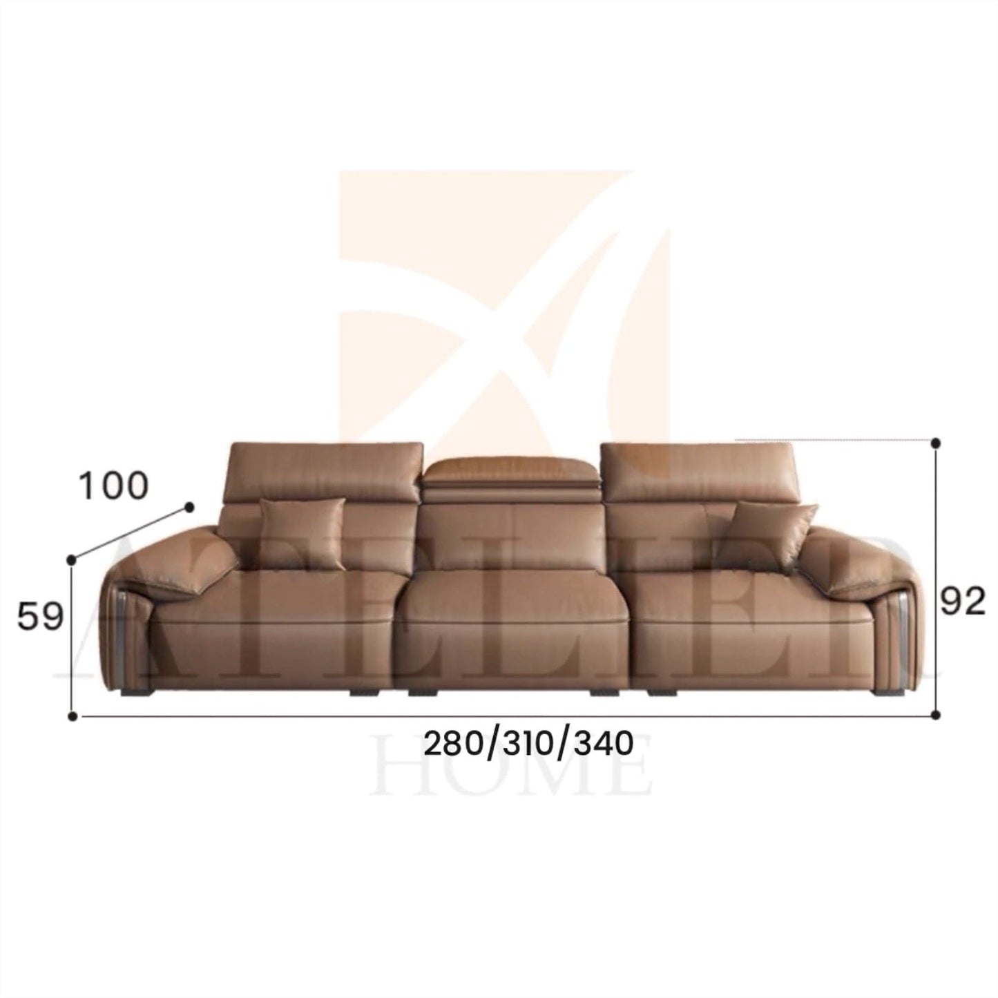 Home Atelier Reimus Leather Sectional Sofa
