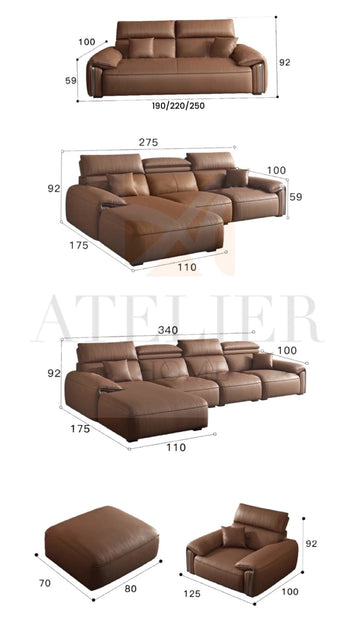 Home Atelier Reimus Leather Sectional Sofa