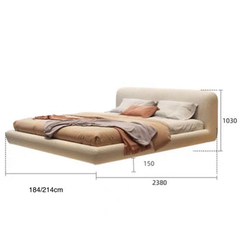 Home Atelier Remi Boucle Floating Bed Frame with LED Sensor Base Lighting