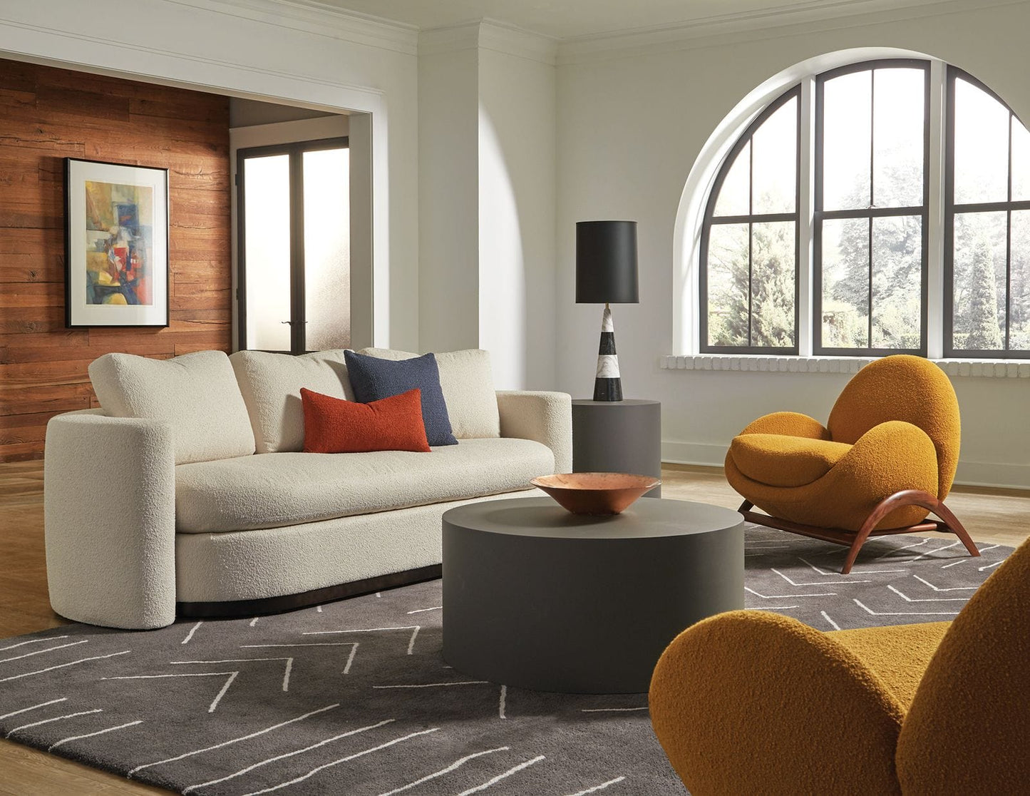 Home Atelier Ricca Designer Sectional Round Chaise Sofa