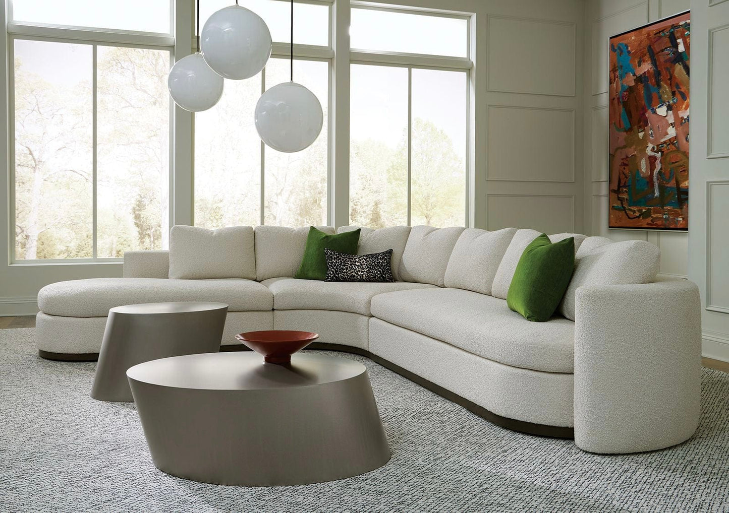 Home Atelier Ricca Designer Sectional Round Chaise Sofa