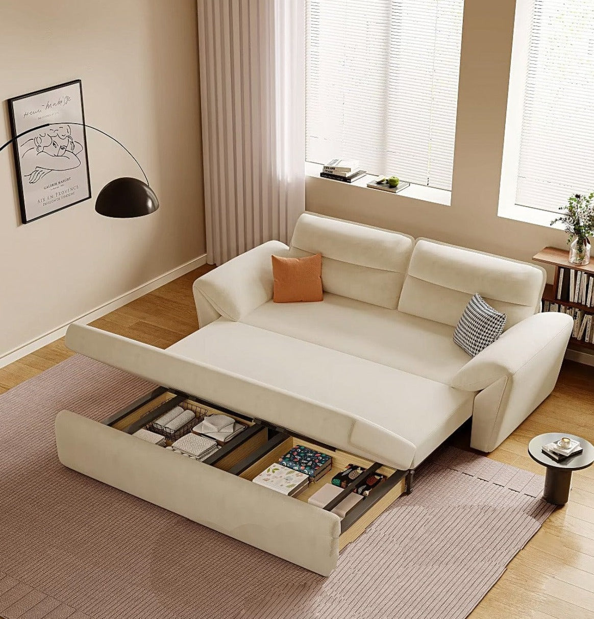 Home Atelier Riken Scratch Resistant Storage Sofa Bed