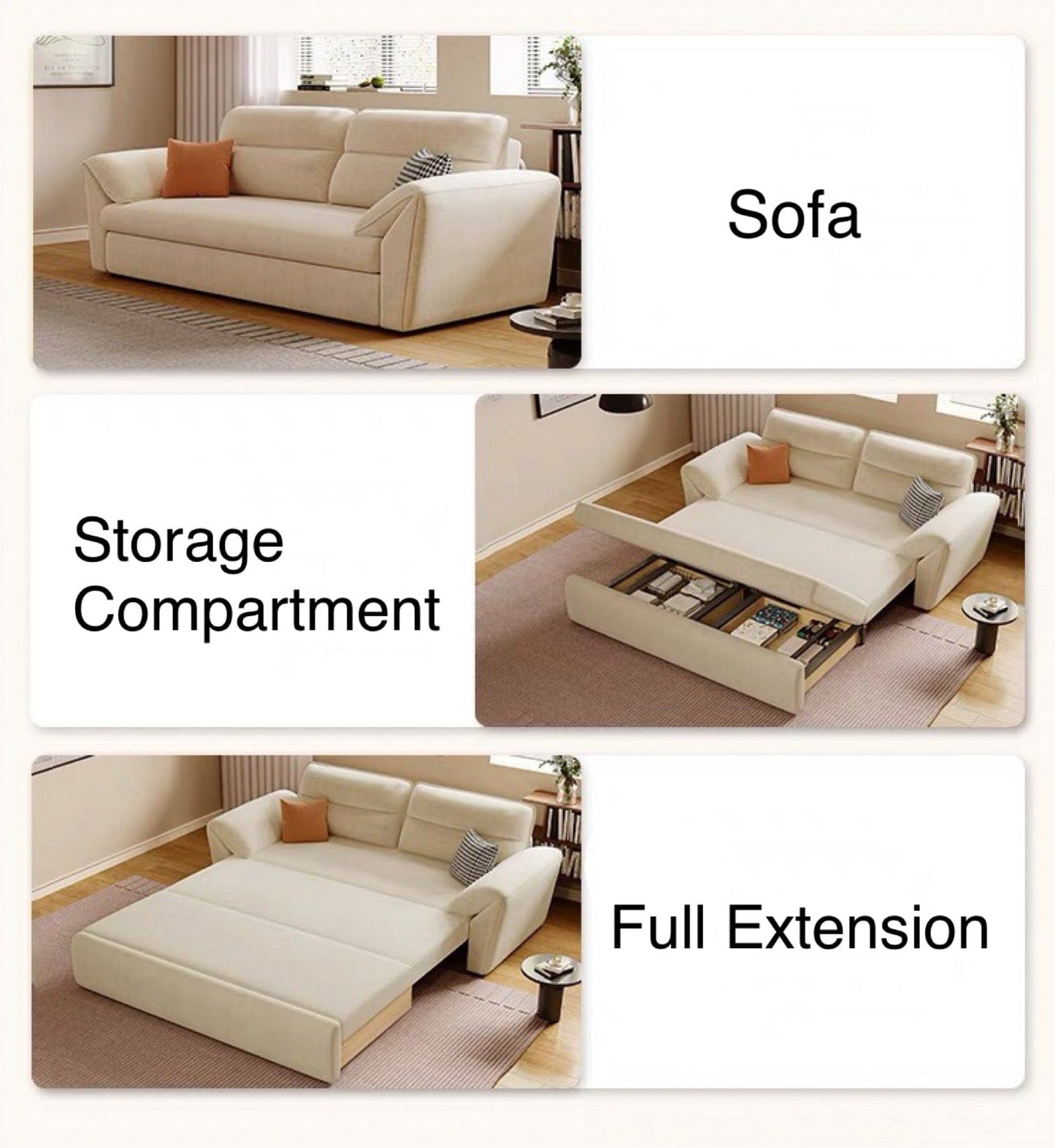 Home Atelier Riken Scratch Resistant Storage Sofa Bed