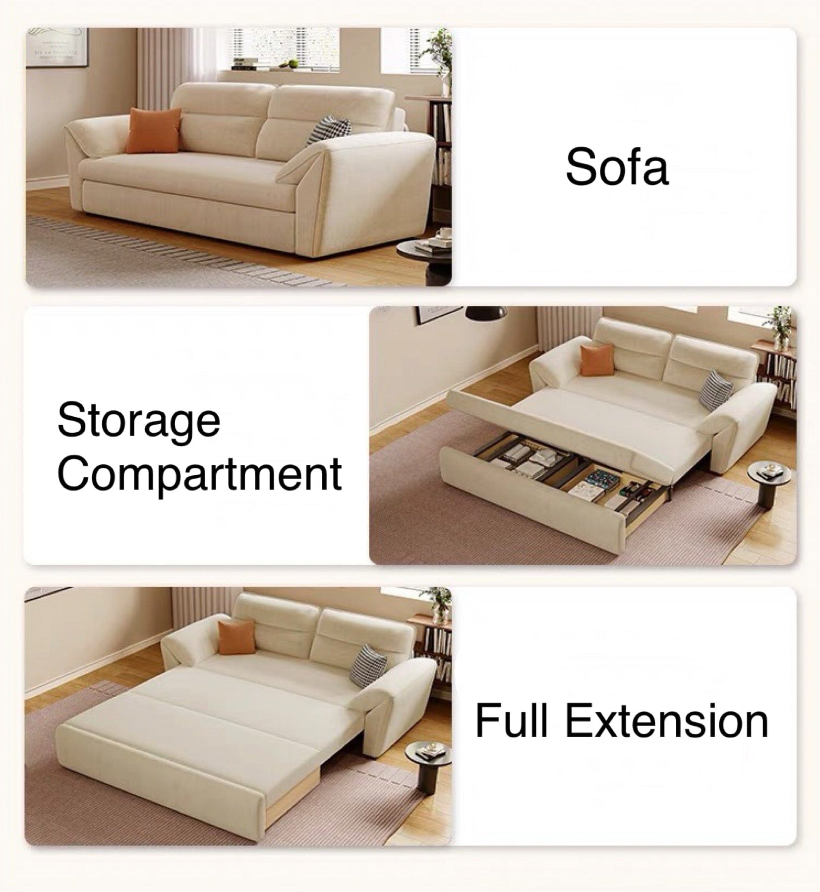 Home Atelier Riken Scratch Resistant Storage Sofa Bed