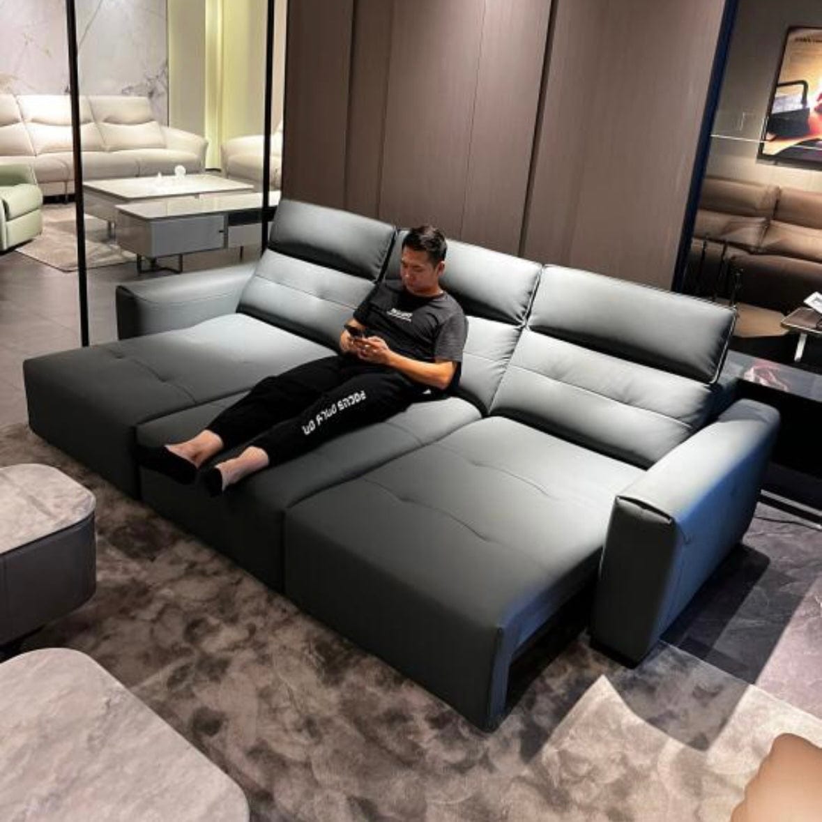 Home Atelier Roch Electric Motorized Leather Sofa Bed