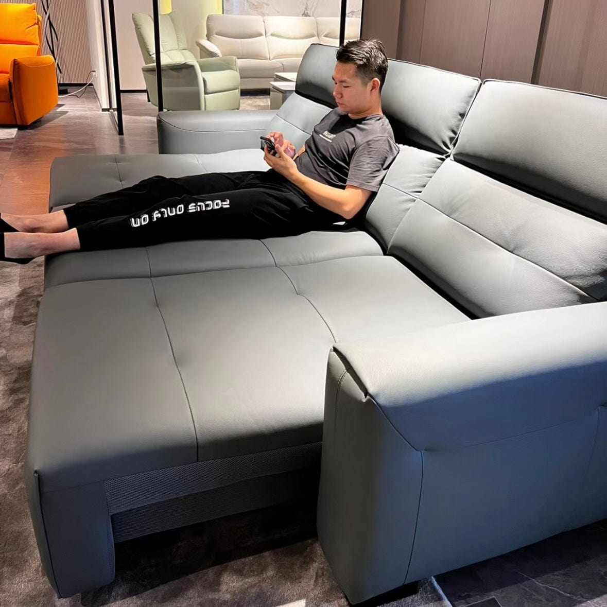 Home Atelier Roch Electric Motorized Leather Sofa Bed