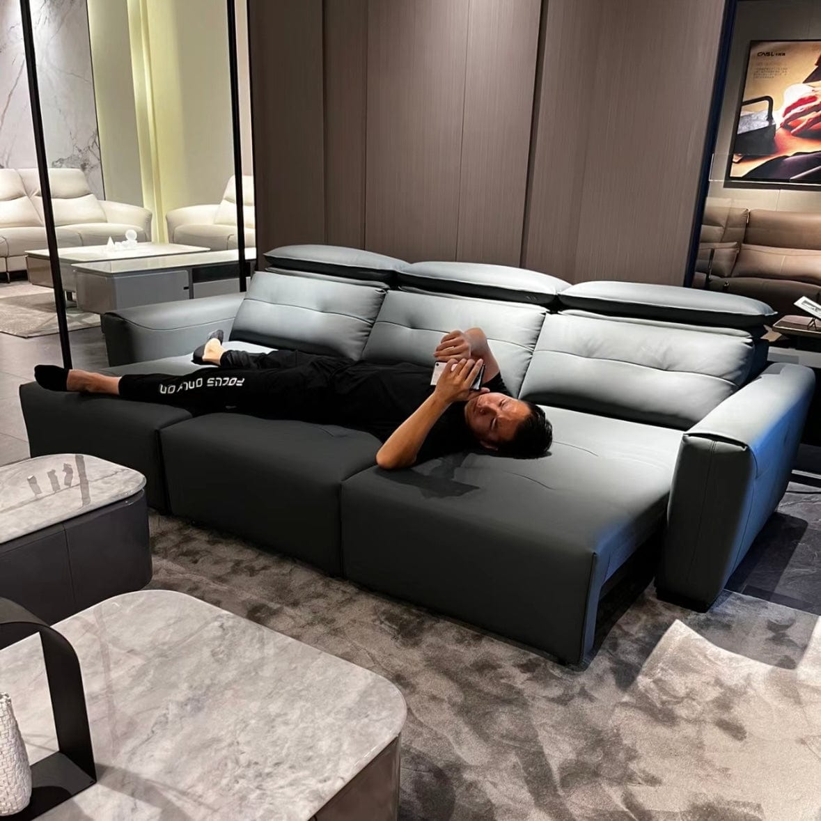 Home Atelier Roch Electric Motorized Leather Sofa Bed