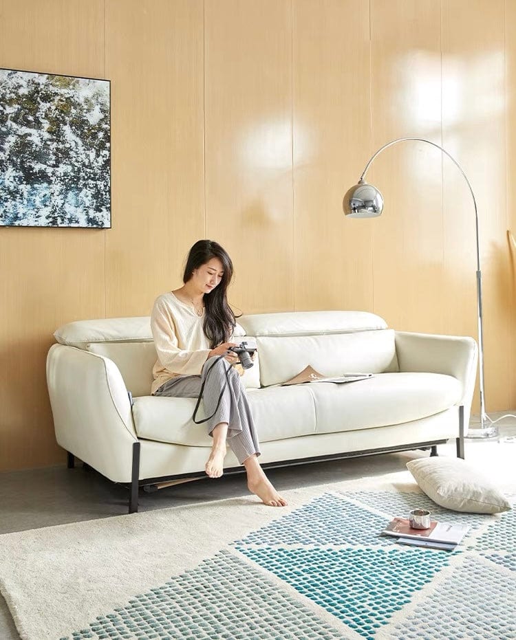 Home Atelier Rollen Leather Foldable Sofa Bed with Mattress