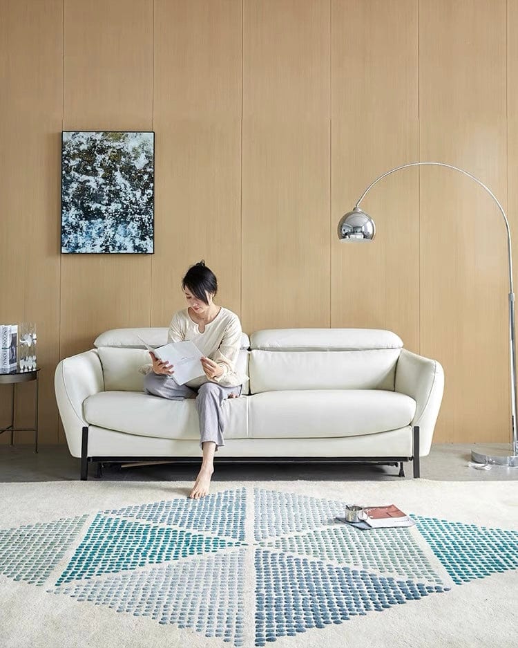 Home Atelier Rollen Leather Foldable Sofa Bed with Mattress