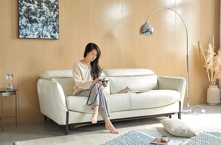 Home Atelier Rollen Leather Foldable Sofa Bed with Mattress