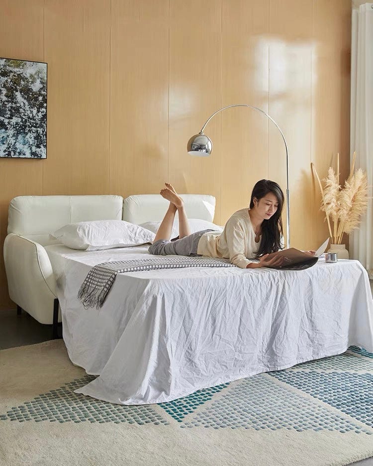 Home Atelier Rollen Leather Foldable Sofa Bed with Mattress