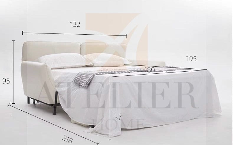 Home Atelier Rollen Leather Foldable Sofa Bed with Mattress
