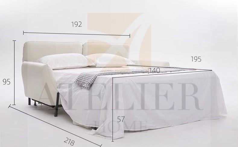 Home Atelier Rollen Leather Foldable Sofa Bed with Mattress