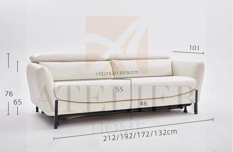 Home Atelier Rollen Leather Foldable Sofa Bed with Mattress