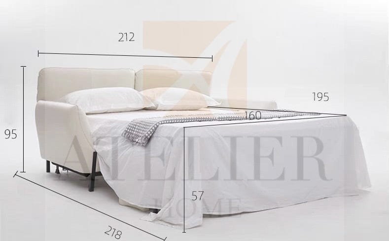 Home Atelier Rollen Leather Foldable Sofa Bed with Mattress