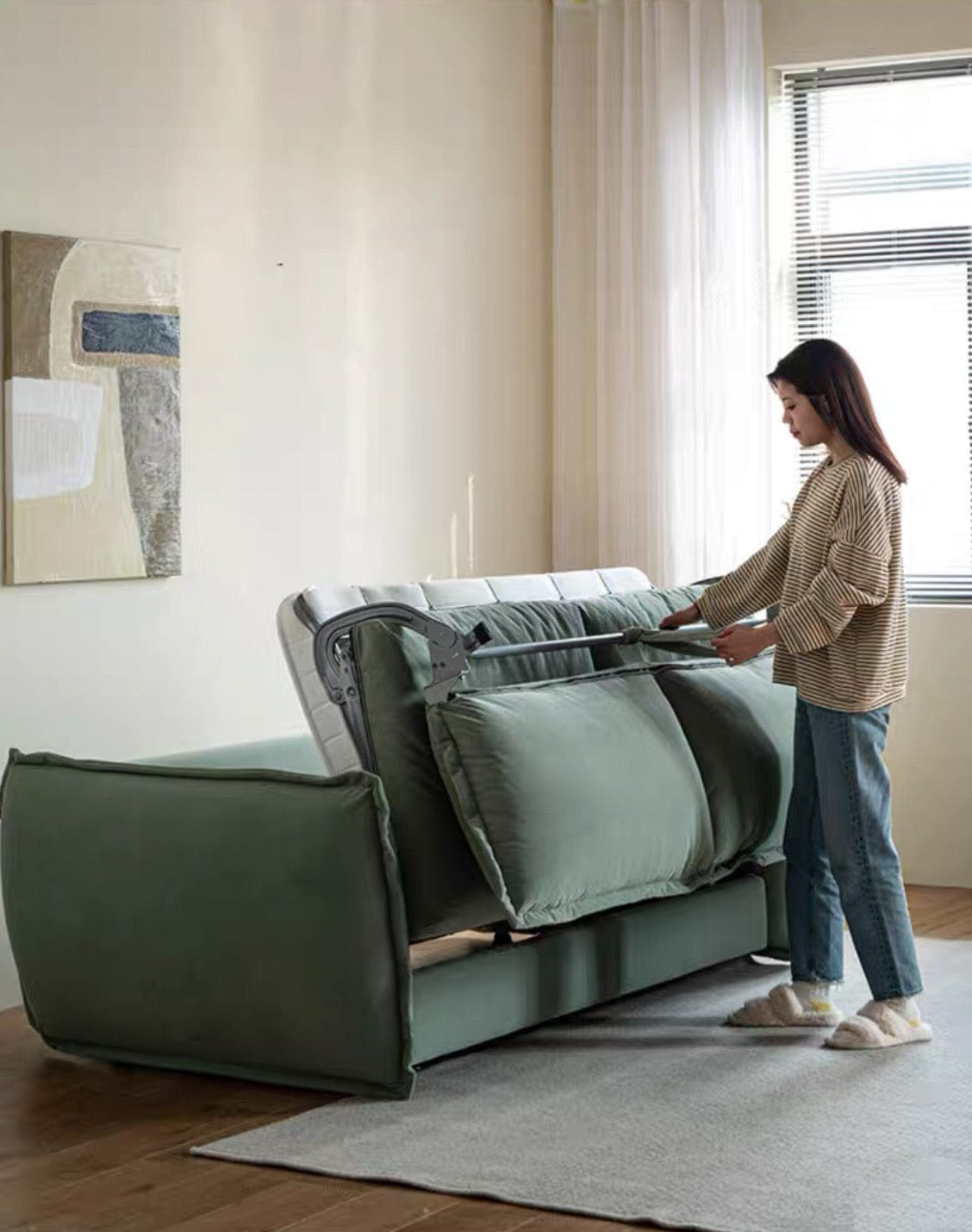 Home Atelier Rydler Performance Boucle Foldable Sofa Bed with Mattress