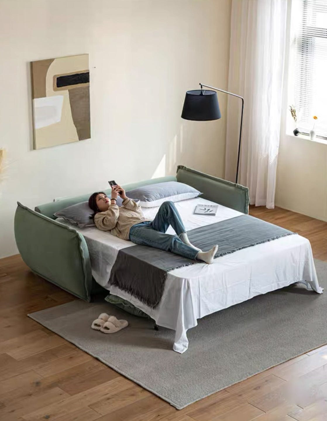 Home Atelier Rydler Performance Boucle Foldable Sofa Bed with Mattress