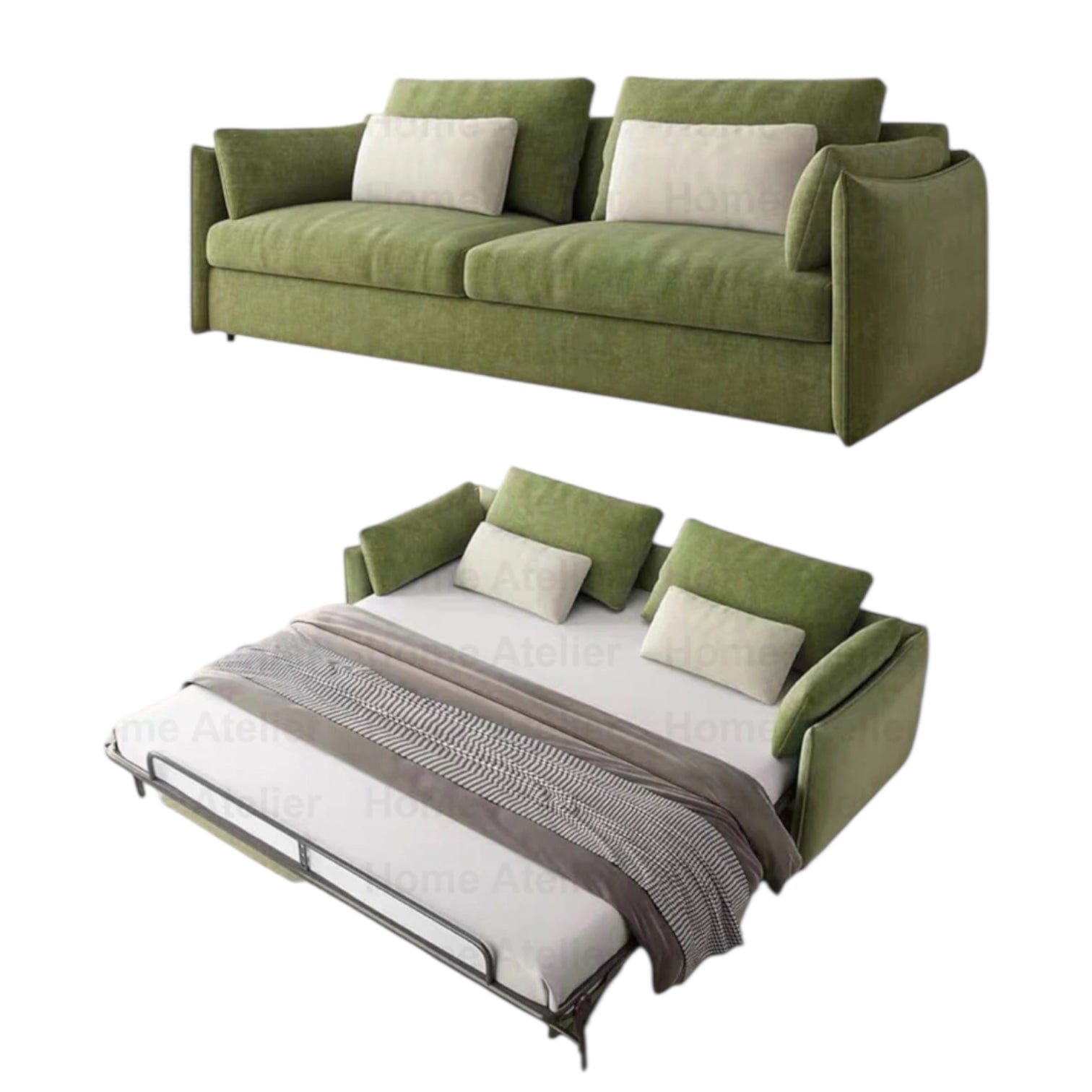 Home Atelier Scott Scratch Resistant Foldable Sofa Bed with Mattress