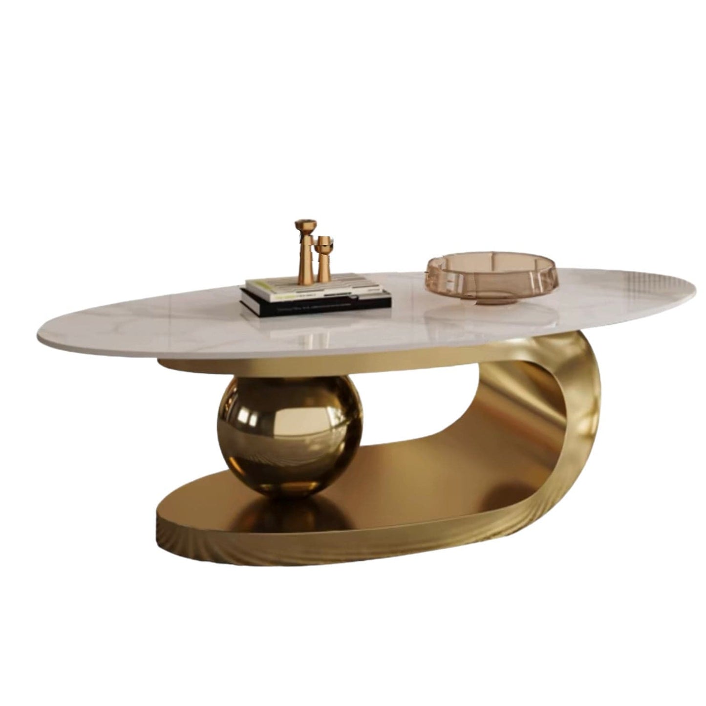 Home Atelier Sintered Stone / L120cm Gold Flat Base Pluto Coffee Table