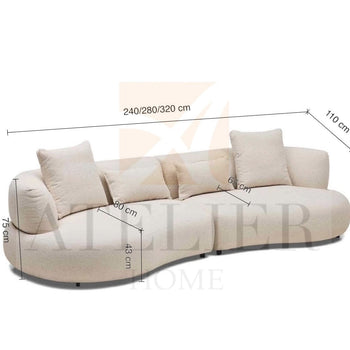 Home Atelier Sofa Tana Sectional Curve Sofa
