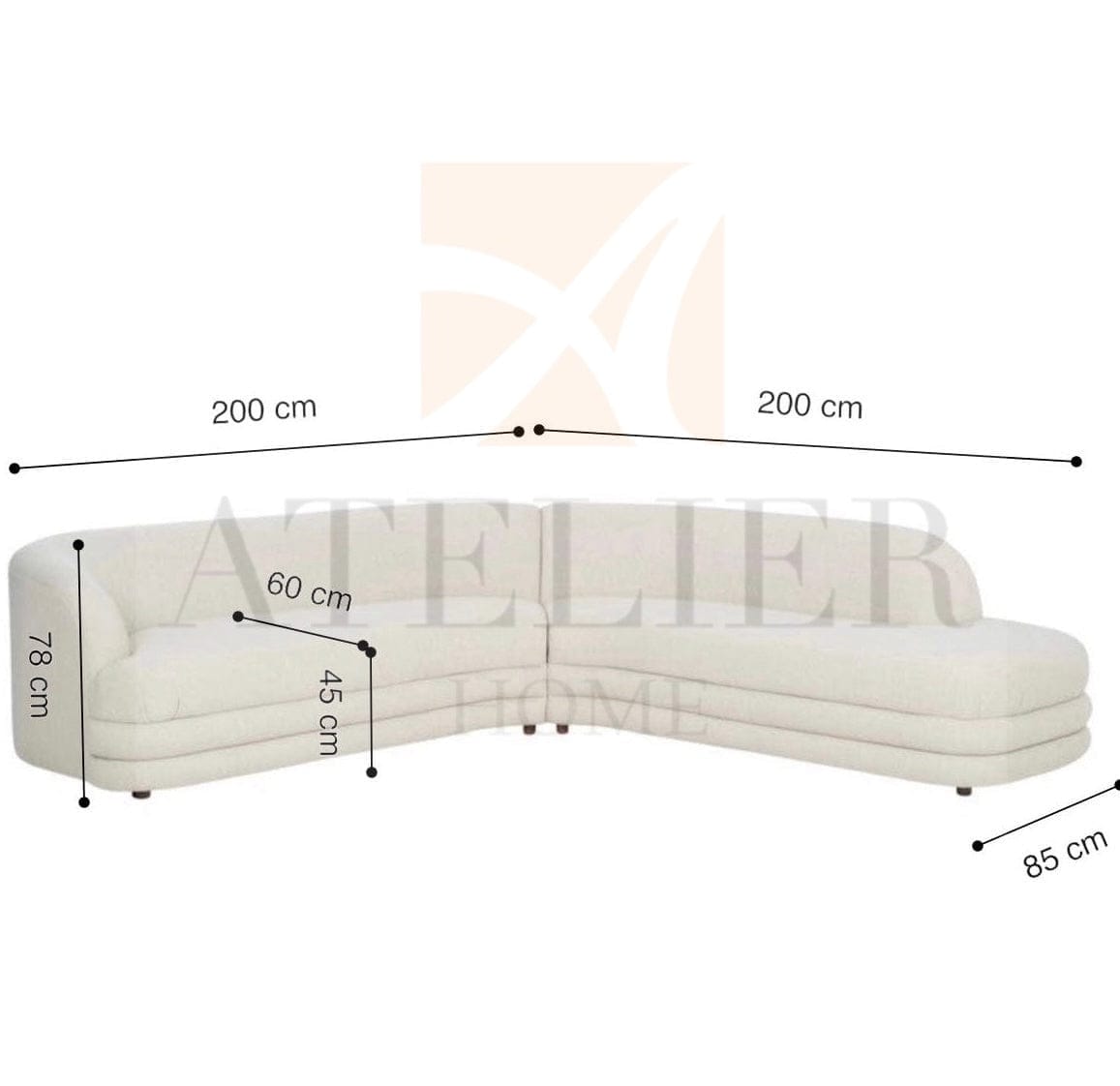 Home Atelier Sonia Performance Boucle Curve Sofa