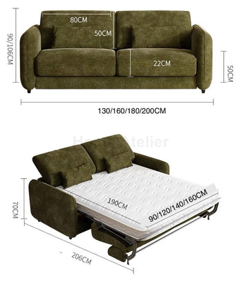 Home Atelier Sophia Foldable Sofa Bed with Mattress