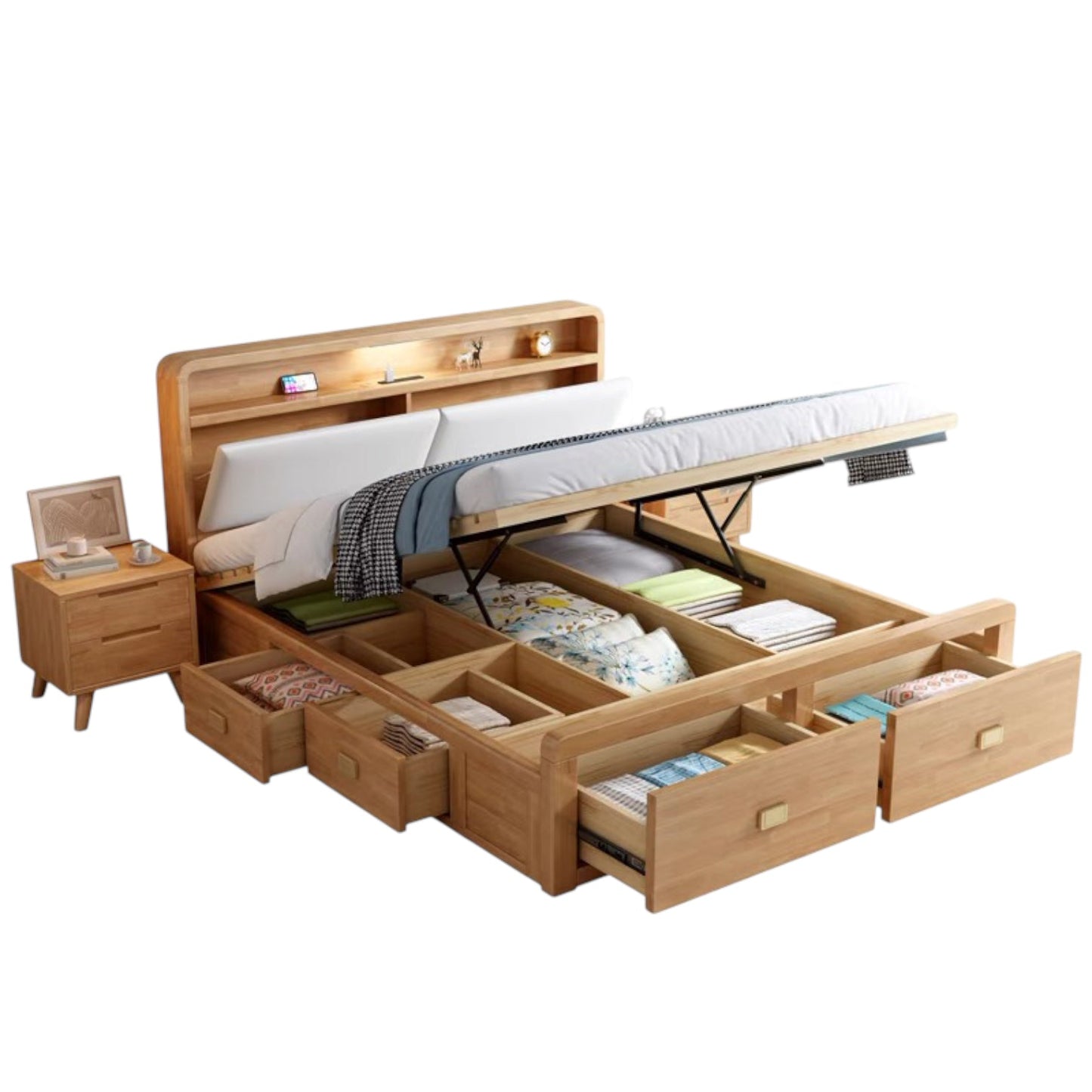 Home Atelier Stuart Storage Wooden Bed Frame