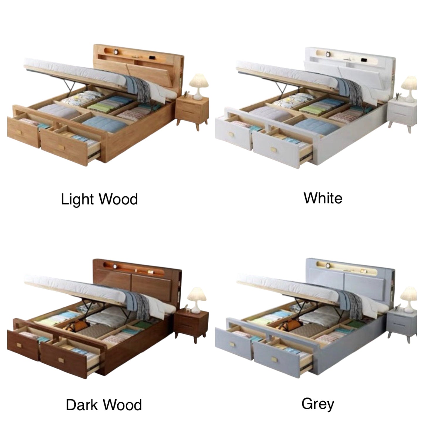 Home Atelier Stuart Storage Wooden Bed Frame
