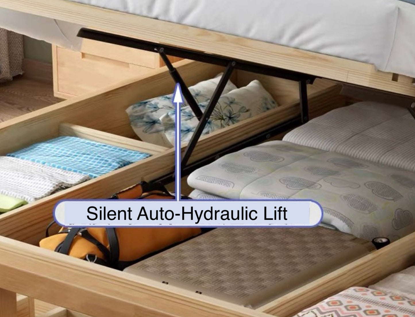 Home Atelier Stuart Storage Wooden Bed Frame