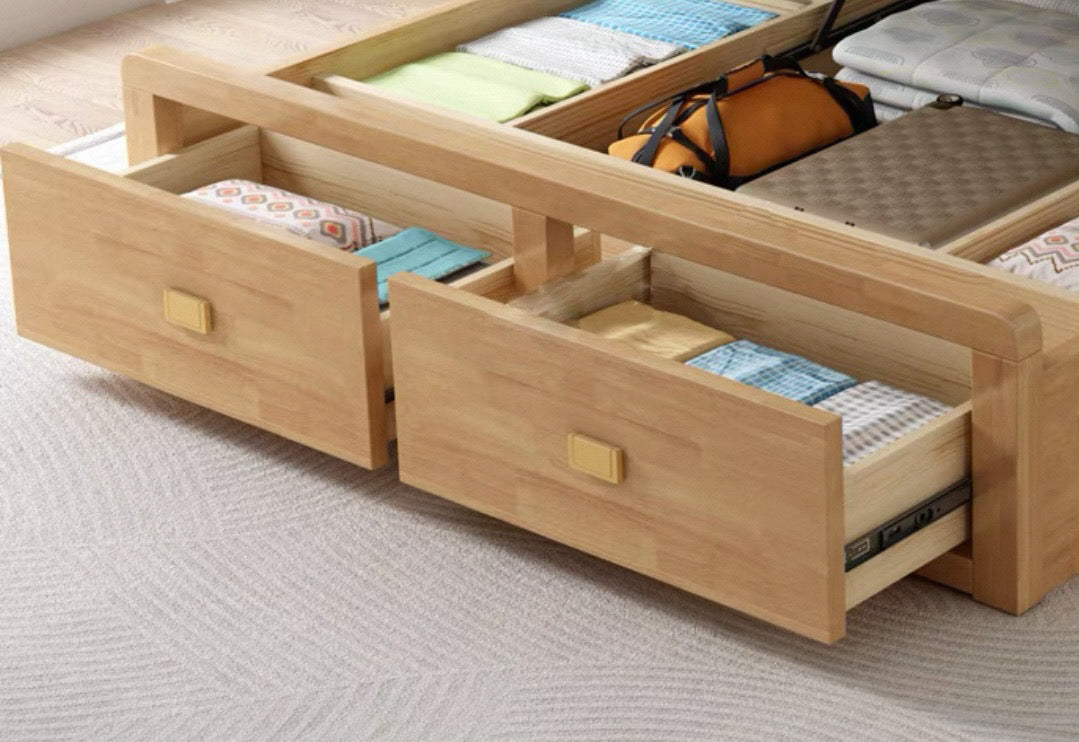 Home Atelier Stuart Storage Wooden Bed Frame