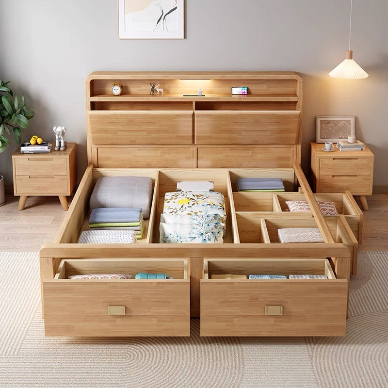 Home Atelier Stuart Storage Wooden Bed Frame