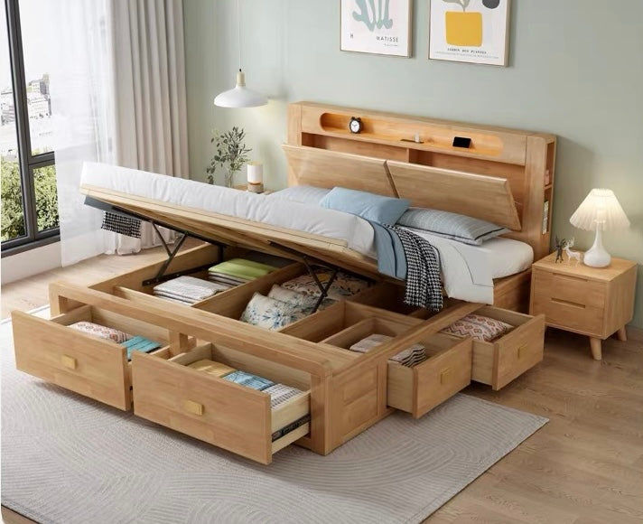 Home Atelier Stuart Storage Wooden Bed Frame