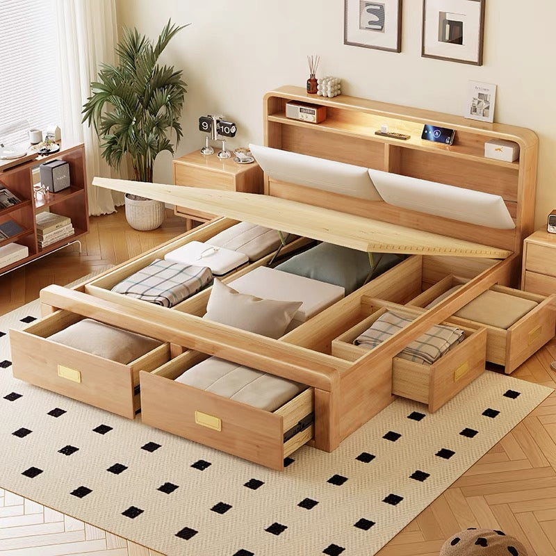 Home Atelier Stuart Storage Wooden Bed Frame