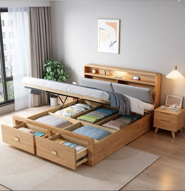 Home Atelier Stuart Storage Wooden Bed Frame
