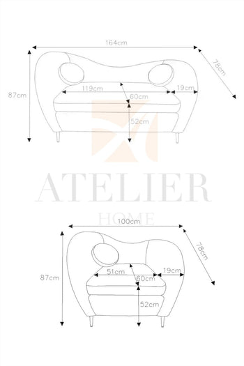 Home Atelier Tanesia Scratch Resistant Curve Sofa