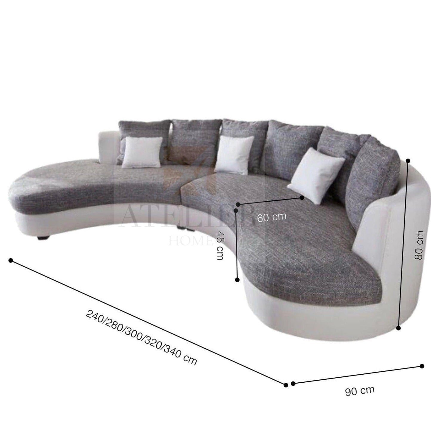 Home Atelier Ted Sectional Curve Sofa