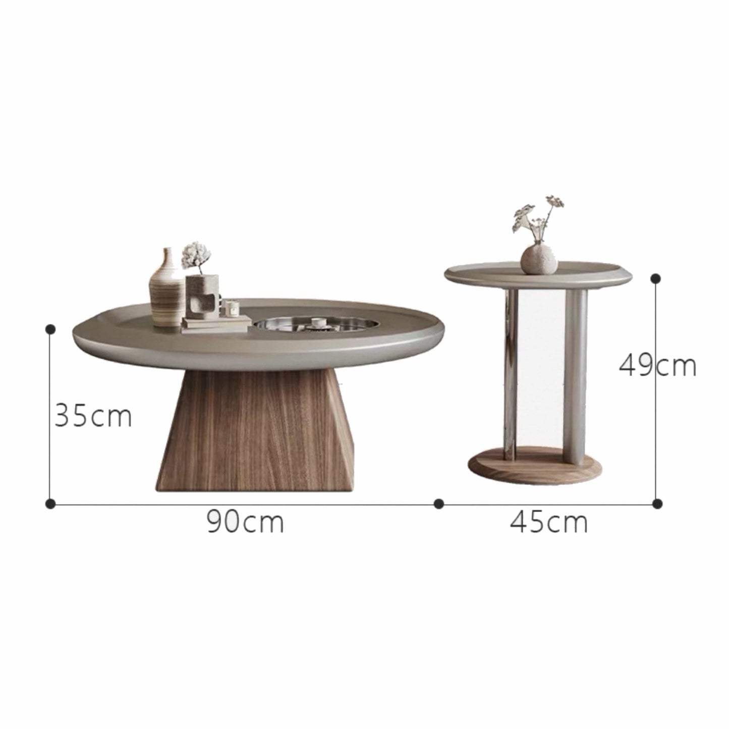 Home Atelier Tedus Round Coffee Table Set