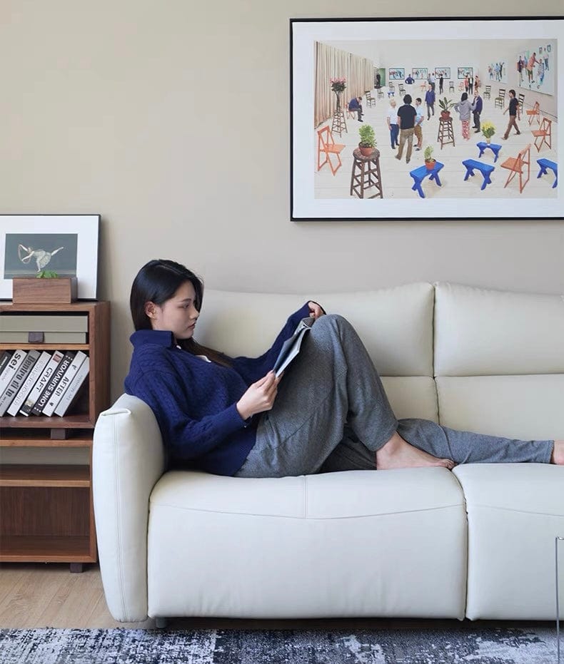 Home Atelier Terence Leather Foldable Sofa Bed with Mattress