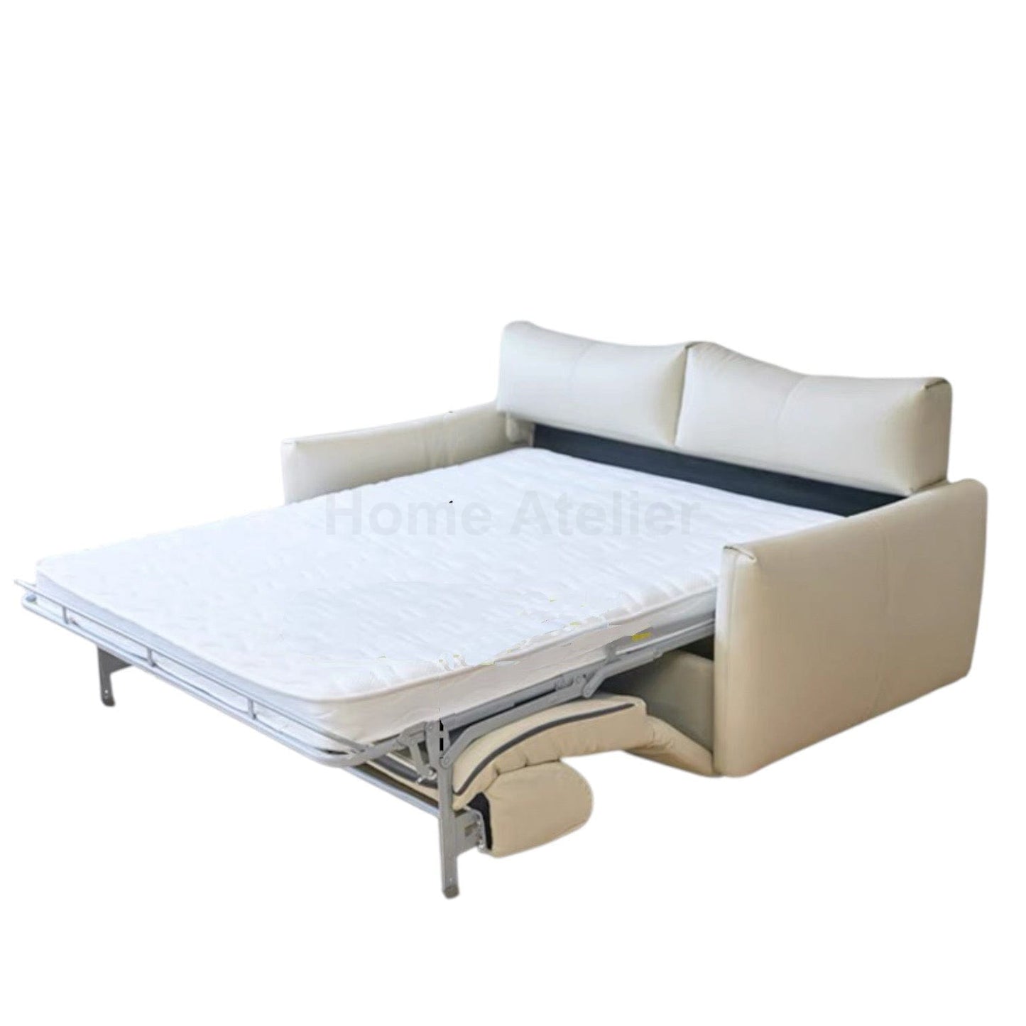 Home Atelier Terence Leather Foldable Sofa Bed with Mattress