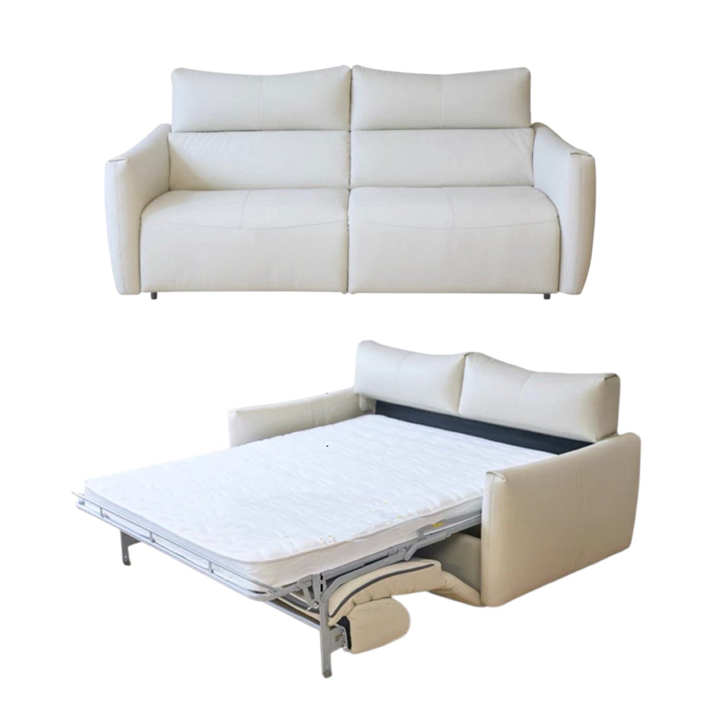 Home Atelier Terence Leather Foldable Sofa Bed with Mattress