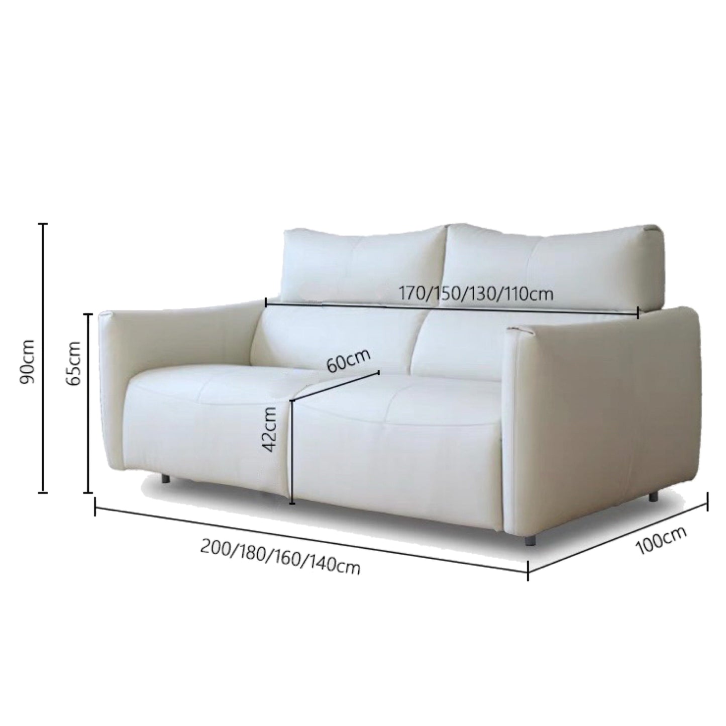 Home Atelier Terence Leather Foldable Sofa Bed with Mattress